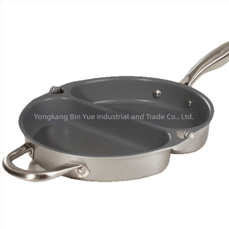 Oală multifuncțională cu fund dublu și strat antiaderent - aluminiu, greutate 1,5 kg, adâncime 5 cm