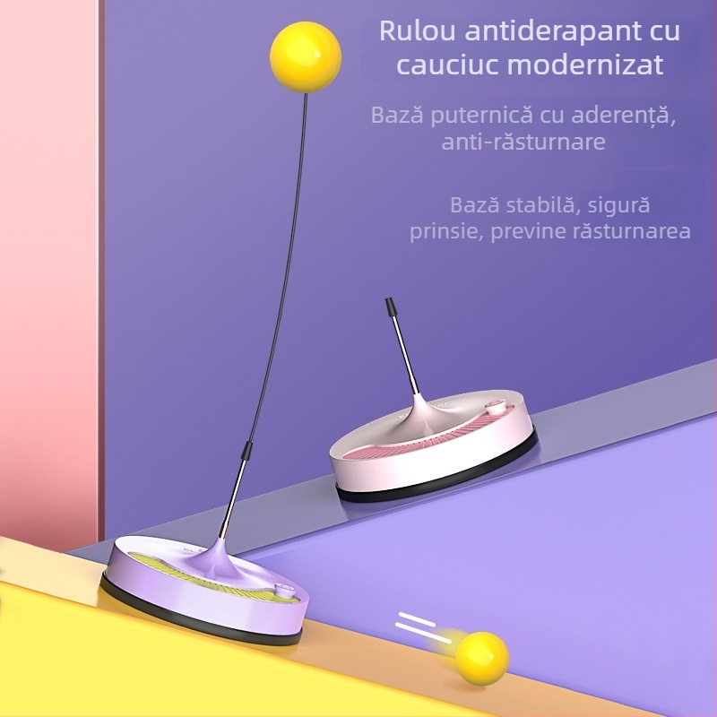 Antrenor de tenis de masă pentru copii – jucărie de antrenament pentru interior, rachetă cu lovire dreaptă, bază PE, gumă cu adeziv pozitiv, imprimare logo disponibil