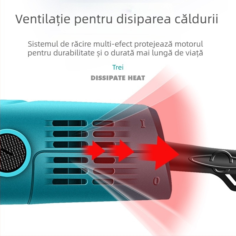 Boda unealtă electrică de șlefuire și lustruire pentru piatră, jad și sculptură în lemn — viteză reglabilă, 220V, cablu 2,5 m