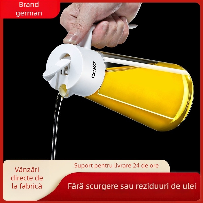 CCKO recipient pentru ulei cu gravitație, deschidere și închidere automată, sticlă etanșă, pentru uleiuri de bucătărie și sos de soia