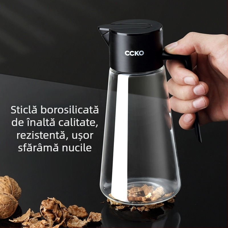 CCKO recipient pentru ulei cu gravitație, deschidere și închidere automată, sticlă etanșă, pentru uleiuri de bucătărie și sos de soia