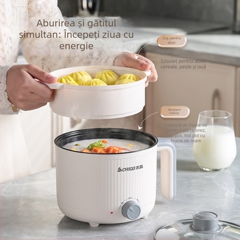 Chigo oală electrică de gătit – capacitate 1,8 L, vas interior din oțel inoxidabil, încălzire pe bază, control prin buton rotativ, model ZNXG-71