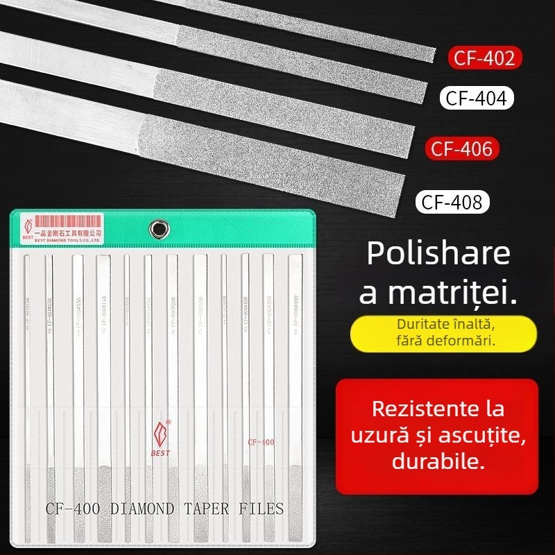 Set de fișiere cu cap plat – model dublu pentru lustruire și șlefuire metalelor