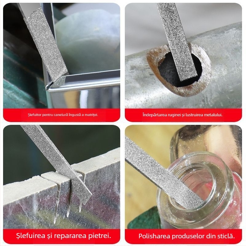 Set de fișiere cu cap plat – model dublu pentru lustruire și șlefuire metalelor