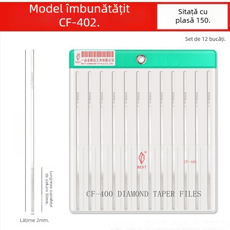Set de fișiere cu cap plat – model dublu pentru lustruire și șlefuire metalelor