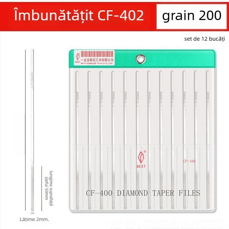 Set de fișiere cu cap plat – model dublu pentru lustruire și șlefuire metalelor