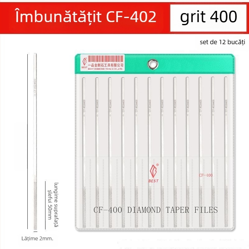 Set de fișiere cu cap plat – model dublu pentru lustruire și șlefuire metalelor