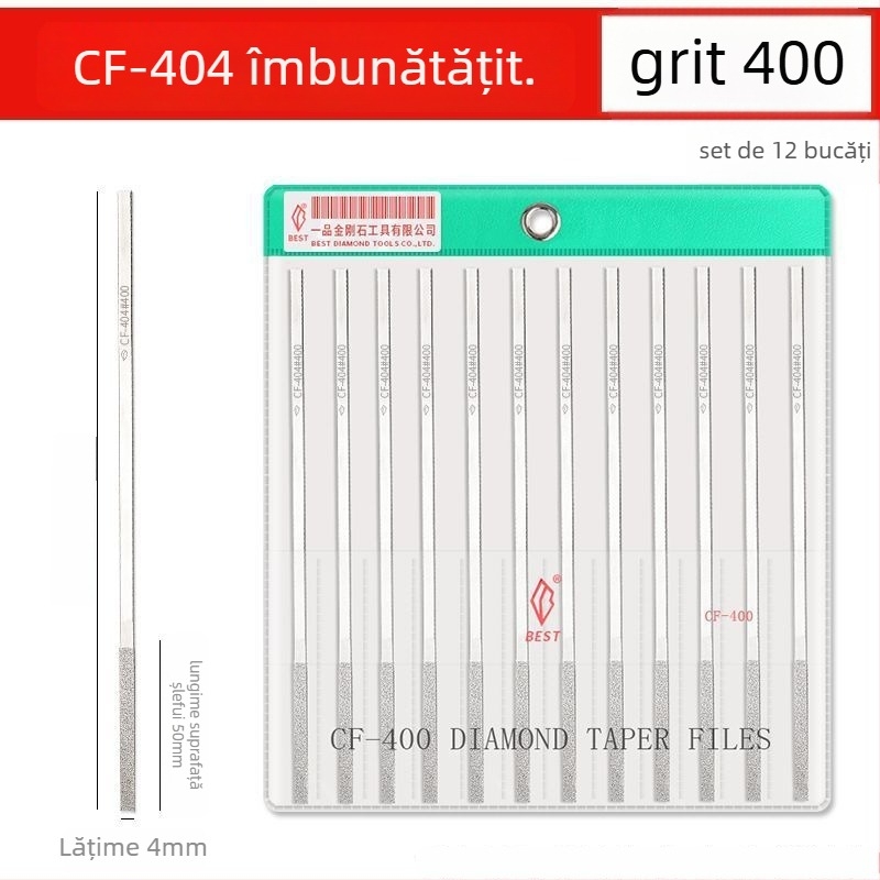 Set de fișiere cu cap plat – model dublu pentru lustruire și șlefuire metalelor