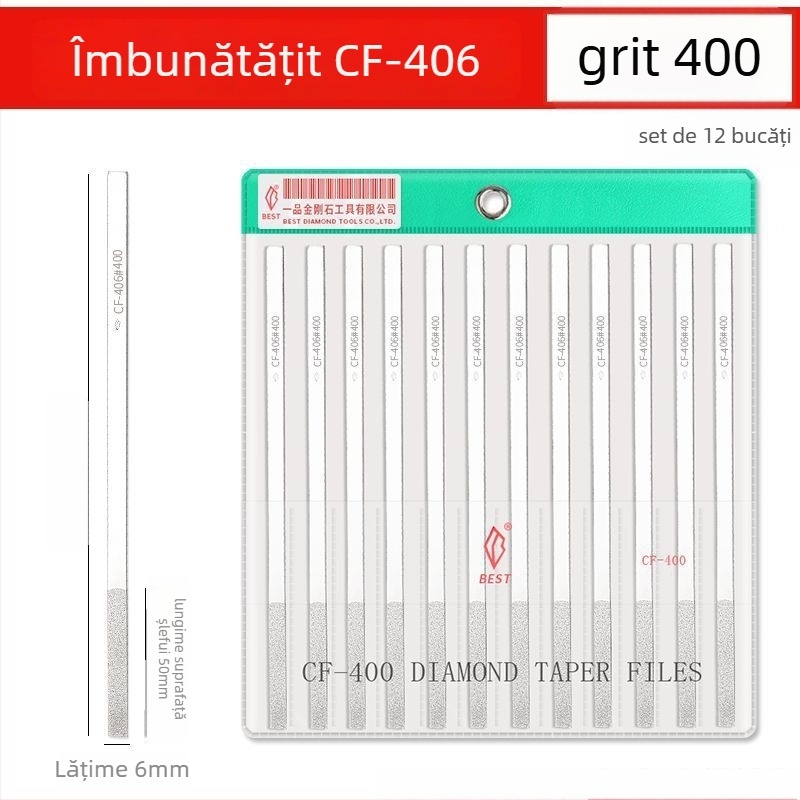 Set de fișiere cu cap plat – model dublu pentru lustruire și șlefuire metalelor