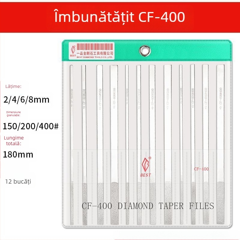 Set de fișiere cu cap plat – model dublu pentru lustruire și șlefuire metalelor