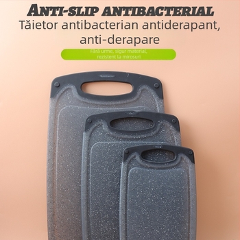 Set de 3 tocătoare din plastic, antibacteriale, rezistente la mucegai, antiderapante, cu două fețe