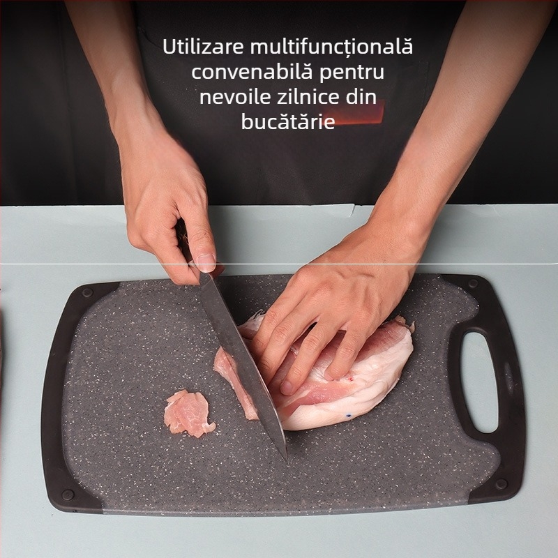 Set de 3 tocătoare din plastic, antibacteriale, rezistente la mucegai, antiderapante, cu două fețe