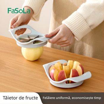 FaSoLa Tăietor de mere în formă de floare, multifuncțional pentru fructe cu eliminator de sâmburi