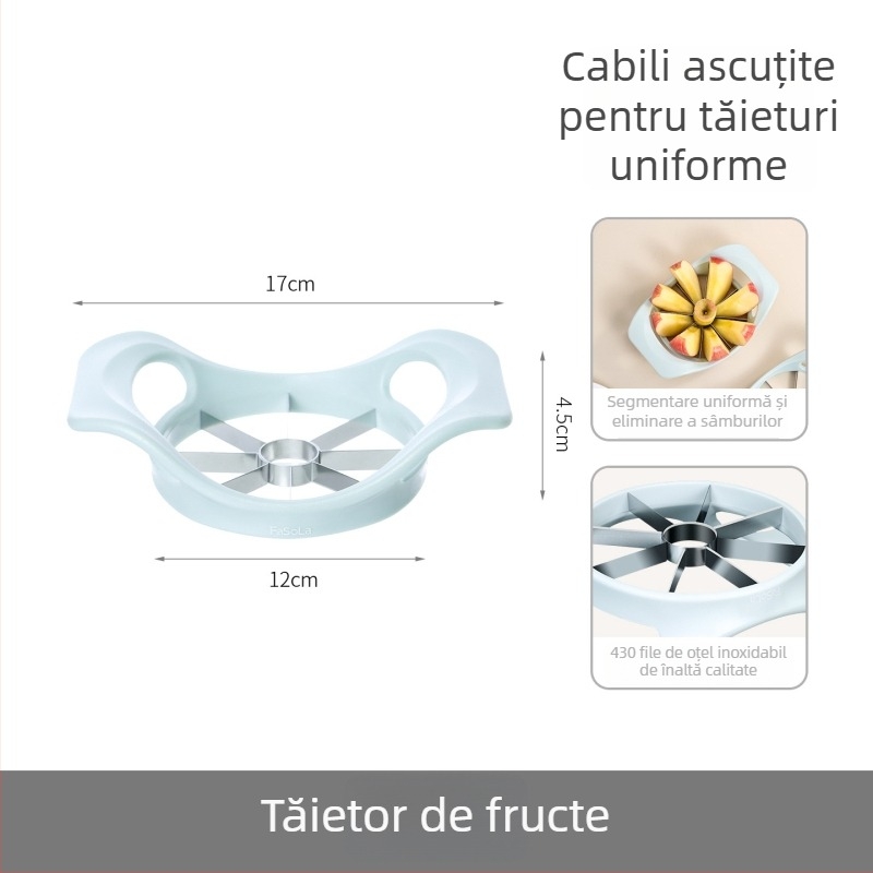 FaSoLa Tăietor de mere în formă de floare, multifuncțional pentru fructe cu eliminator de sâmburi