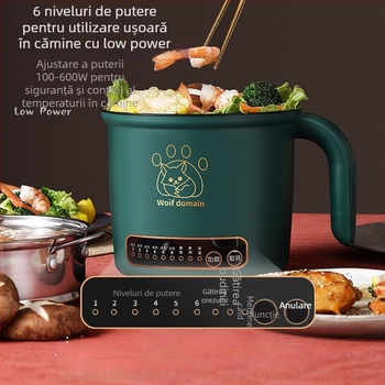 Fujie Oală electrică multifuncțională – 1.8 L, pentru 1 persoană, interior antiaderent, control cu microcomputer și buton, curățare integrată, izolație, abur rapid