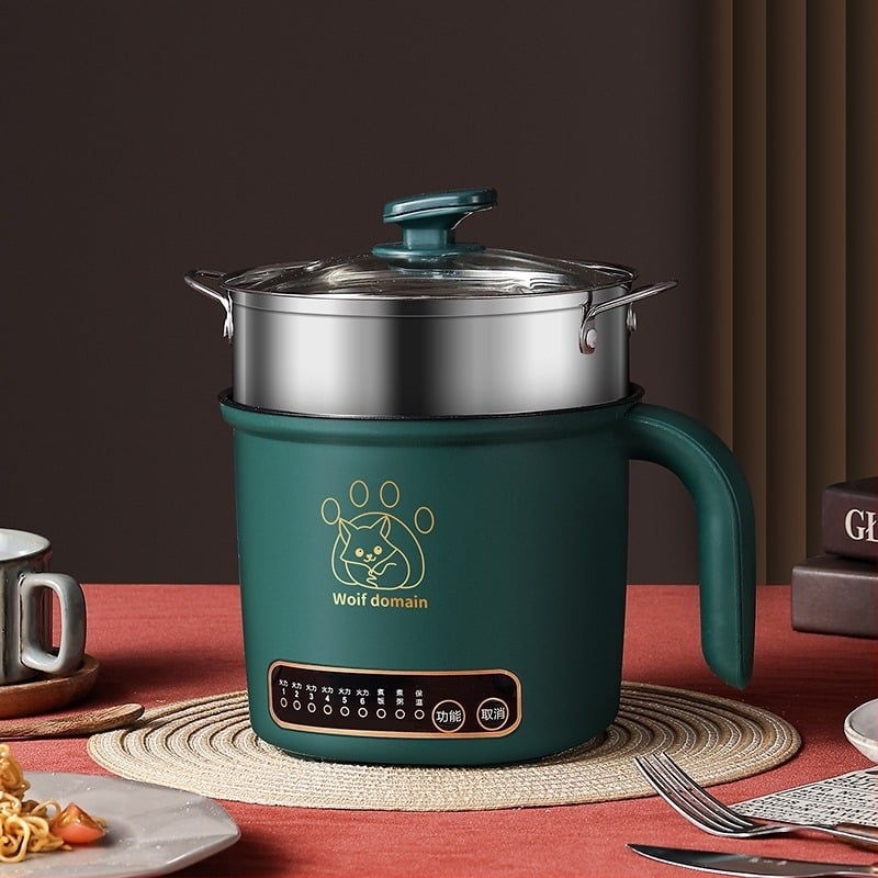 Fujie Oală electrică multifuncțională – 1.8 L, pentru 1 persoană, interior antiaderent, control cu microcomputer și buton, curățare integrată, izolație, abur rapid