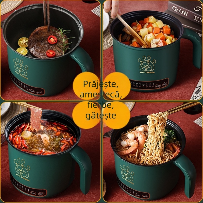 Fujie Oală electrică multifuncțională – 1.8 L, pentru 1 persoană, interior antiaderent, control cu microcomputer și buton, curățare integrată, izolație, abur rapid