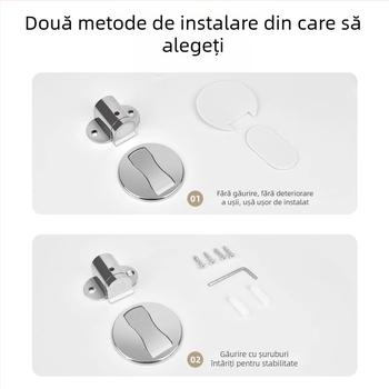 Opritor de ușă – montat pe podea, aliaj de zinc, creștere înălțime, finisaj electroplacat