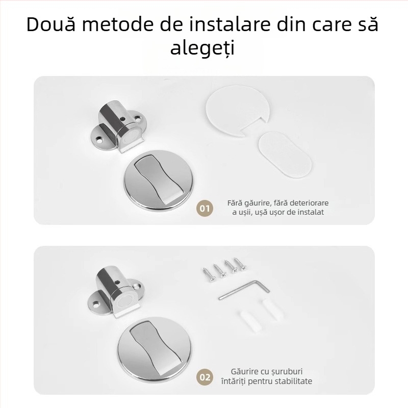 Opritor de ușă – montat pe podea, aliaj de zinc, creștere înălțime, finisaj electroplacat