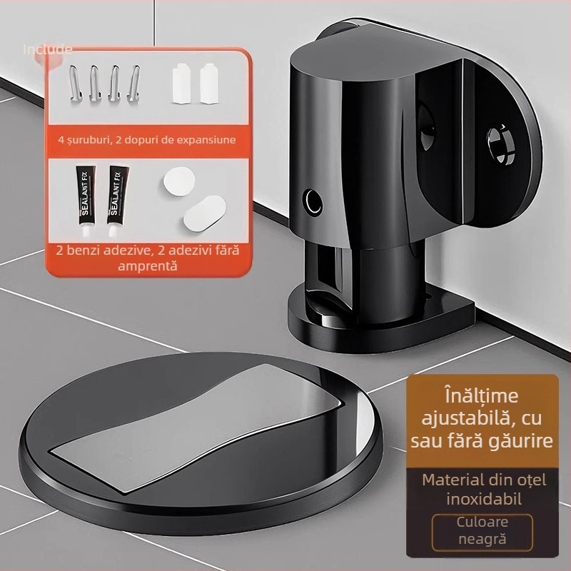 Opritor de ușă – montat pe podea, aliaj de zinc, creștere înălțime, finisaj electroplacat