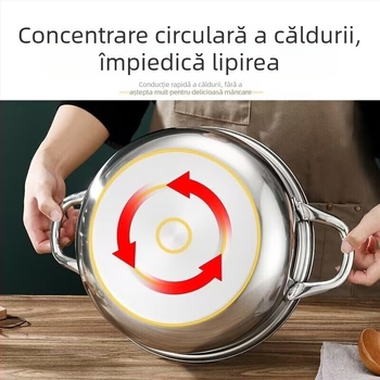 Aburitor pentru supe, cu două niveluri, din oțel inoxidabil îngroșat 410, cu capac combinat, potrivit pentru aragaz universal