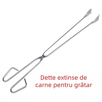 Set de unelte pentru grătar din oțel cromat — brand Butterfly roasted incense, include clește pentru cărbune și clips pentru cărbune