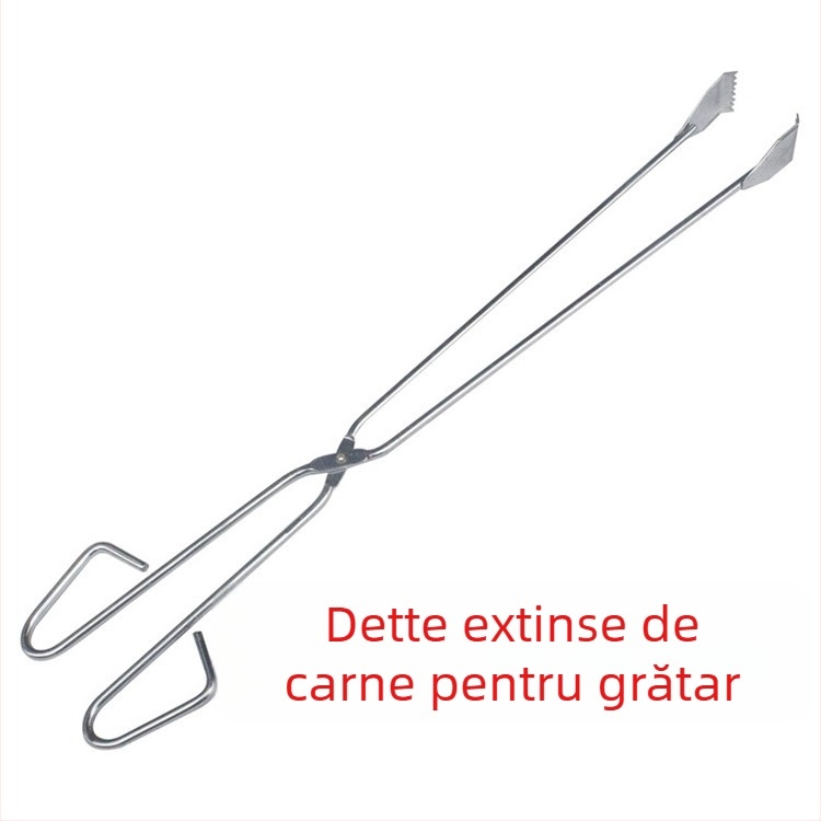 Set de unelte pentru grătar din oțel cromat — brand Butterfly roasted incense, include clește pentru cărbune și clips pentru cărbune