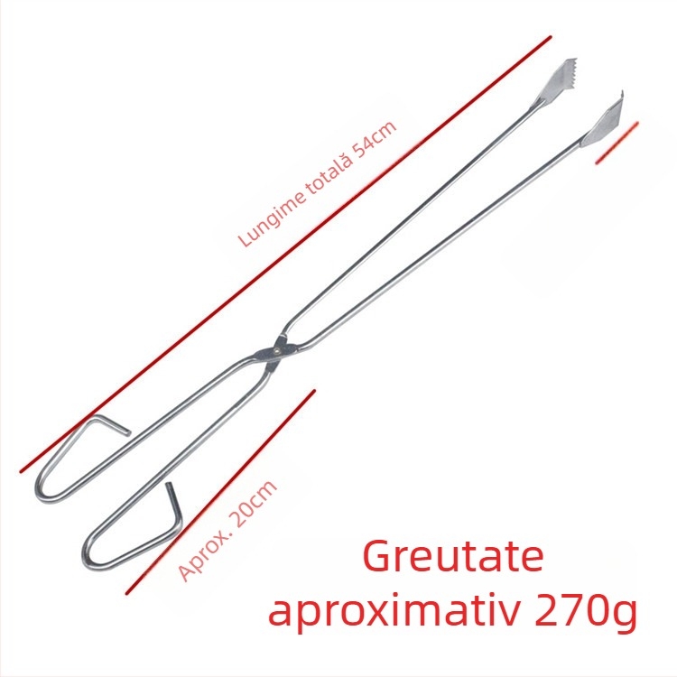 Set de unelte pentru grătar din oțel cromat — brand Butterfly roasted incense, include clește pentru cărbune și clips pentru cărbune