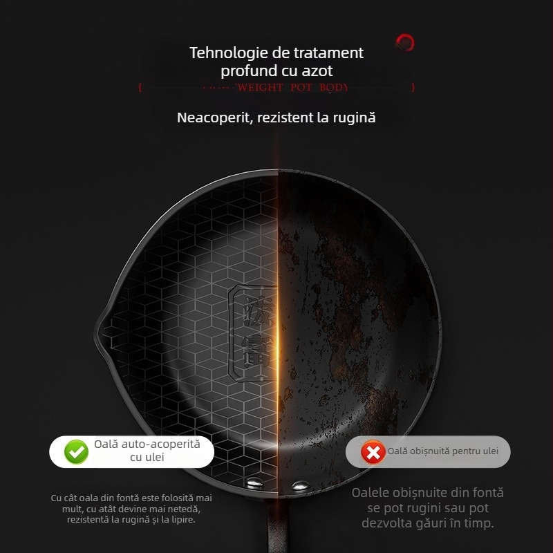 Oală mică din fier pentru încălzirea uleiului, cu mâner lung, vas de prăjit mic pentru hrana bebelușilor
