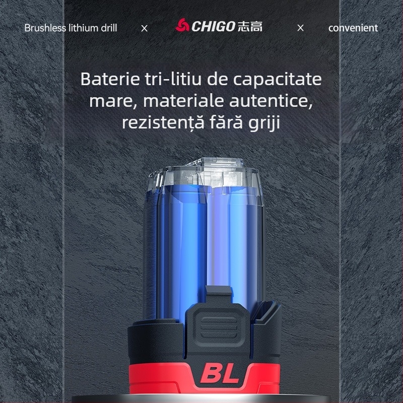 Șurubelniță-bormașină fără perii - 18-21V, mâner pistol, reglaj de viteză fără trepte, mandrină auto-blocantă, înainte/înapoi