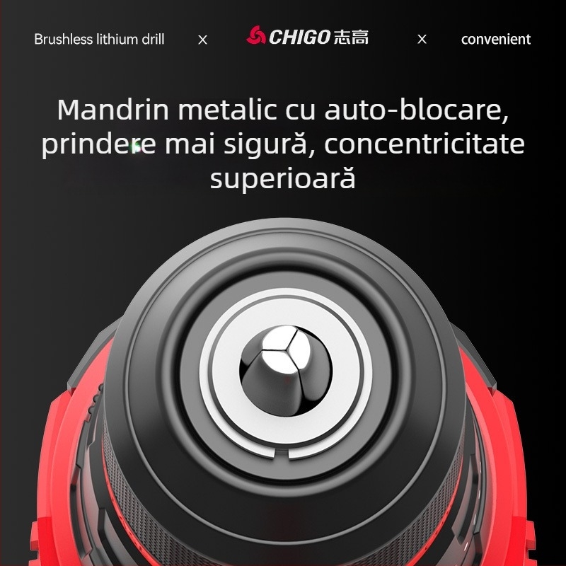 Șurubelniță-bormașină fără perii - 18-21V, mâner pistol, reglaj de viteză fără trepte, mandrină auto-blocantă, înainte/înapoi
