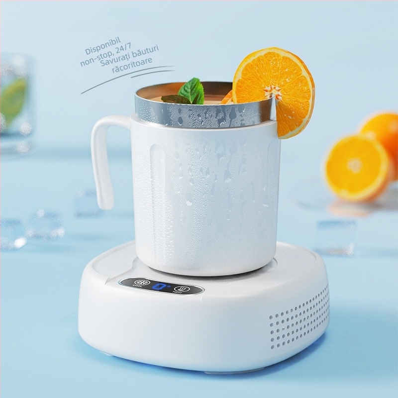 Ceșu portabilă de birou pentru răcire și încălzire, model M2-818, capacitate 1.1–1.2 L, încălzire cu semiconductori, alimentare AC, greutate 883 g