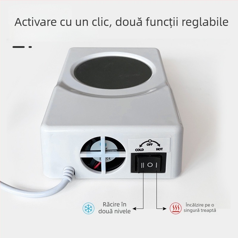 Coaster USB pentru băuturi – încălzire și răcire, portabil, cu temperatură constantă, corp din plastic, garnitură din oțel inoxidabil, model C-100