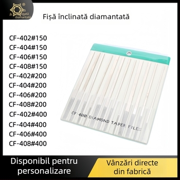 Set de fișiere plane diamantate, dinți medii, granulație monocristalină, pentru metale neferoase