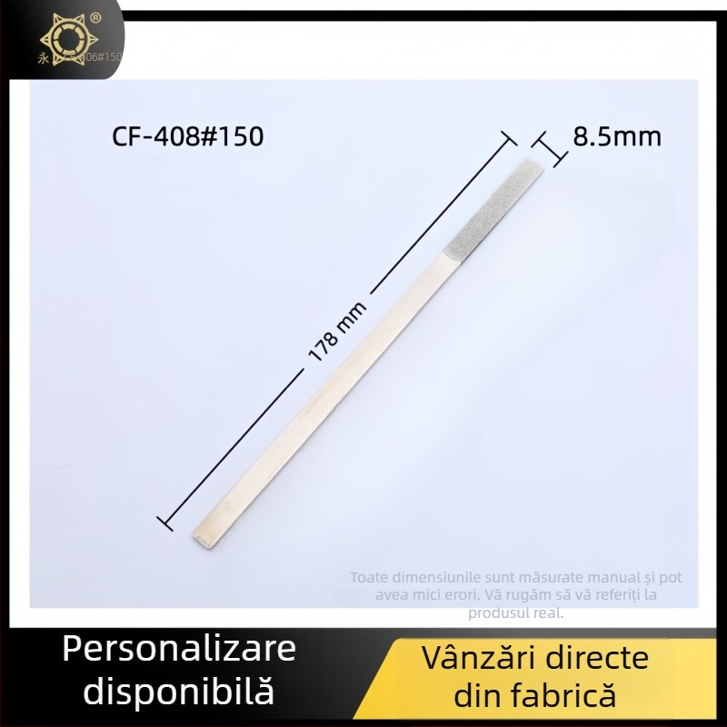 Set de fișiere plane diamantate, dinți medii, granulație monocristalină, pentru metale neferoase