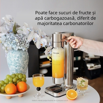 Mașină de sifon Moke MK-806, 1 L, oțel inoxidabil 304, control mecanic prin buton rotativ, pentru 3–4 persoane