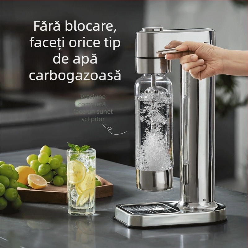 Mașină de sifon Moke MK-806, 1 L, oțel inoxidabil 304, control mecanic prin buton rotativ, pentru 3–4 persoane