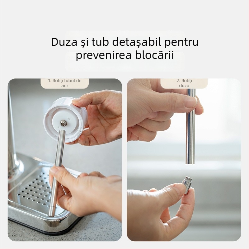 Mașină de sifon Moke MK-806, 1 L, oțel inoxidabil 304, control mecanic prin buton rotativ, pentru 3–4 persoane