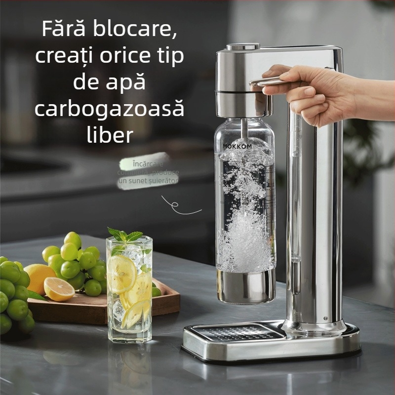 Mașină de sifon Moke MK-806, 1 L, oțel inoxidabil 304, control mecanic prin buton rotativ, pentru 3–4 persoane