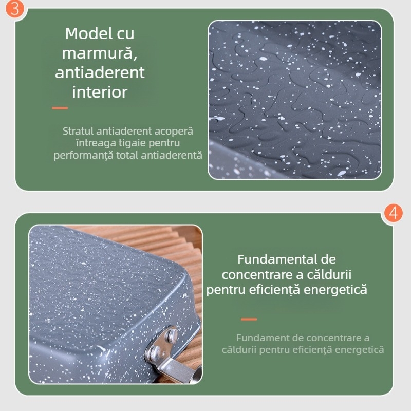 Tigaie japoneză pentru tamagoyaki, oțel inoxidabil, antiaderent, uz general