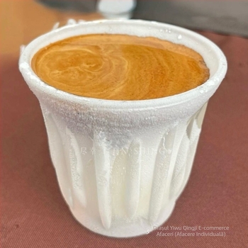 Pahar de cafea din sticlă, pentru congelare, stil simplu, ambalaj în cutie albă, o singură unitate, produs calificat