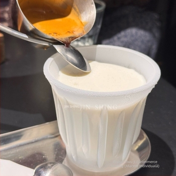 Pahar de cafea din sticlă, pentru congelare, stil simplu, ambalaj în cutie albă, o singură unitate, produs calificat