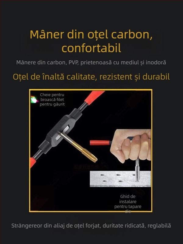 Xiaqiu Set de filetare manuală – Unealtă de mână pentru filetare metrică și imperială (Taps și Dies) Model 1010835263