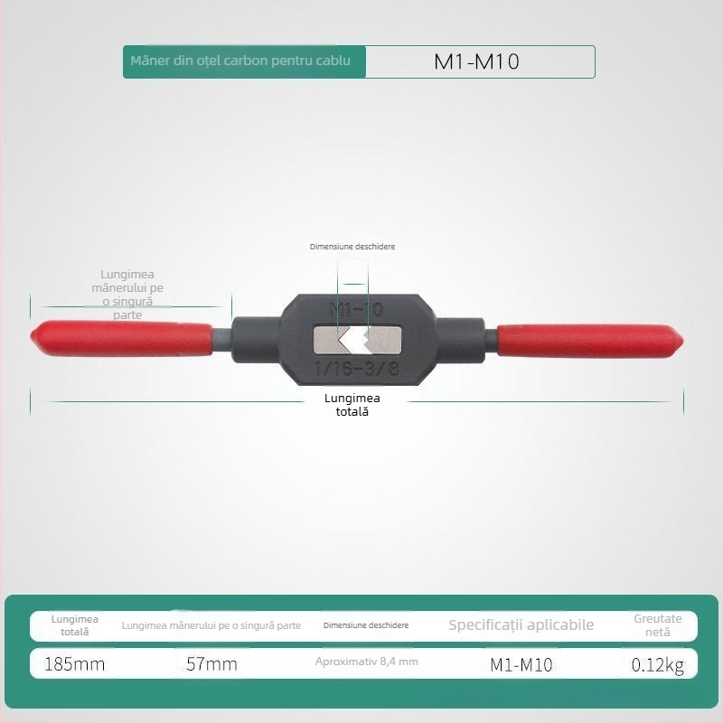 Xiaqiu Set de filetare manuală – Unealtă de mână pentru filetare metrică și imperială (Taps și Dies) Model 1010835263