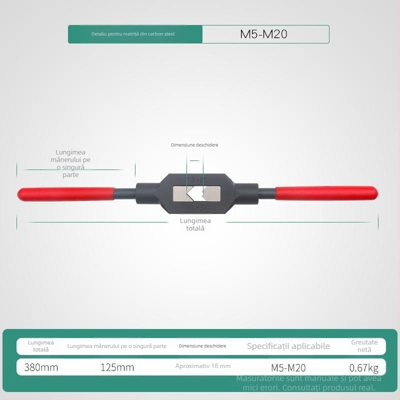 Xiaqiu Set de filetare manuală – Unealtă de mână pentru filetare metrică și imperială (Taps și Dies) Model 1010835263