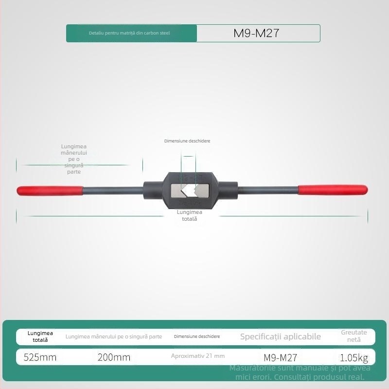 Xiaqiu Set de filetare manuală – Unealtă de mână pentru filetare metrică și imperială (Taps și Dies) Model 1010835263