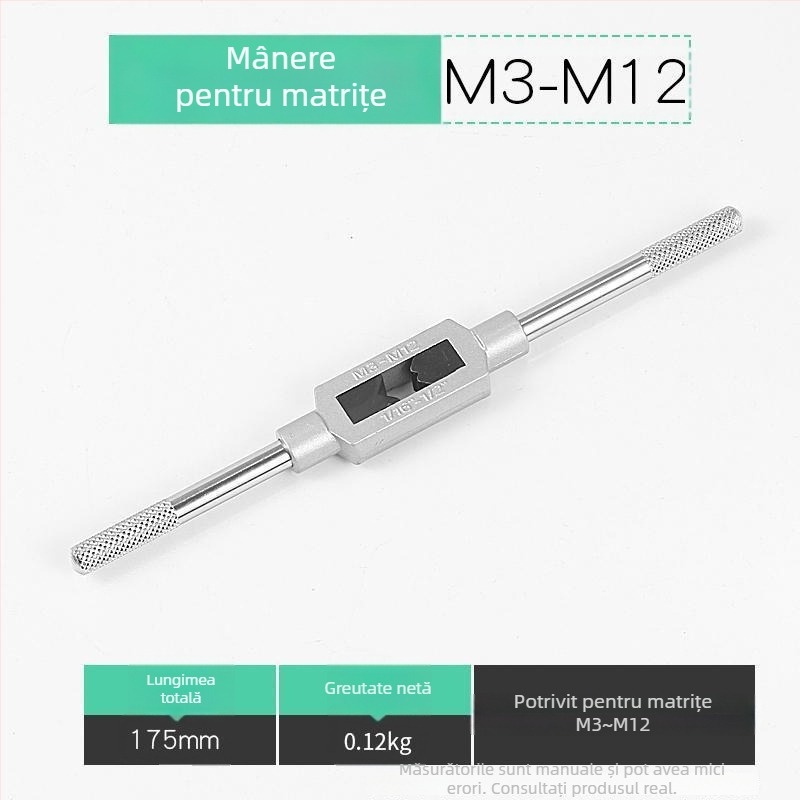 Xiaqiu Set de filetare manuală – Unealtă de mână pentru filetare metrică și imperială (Taps și Dies) Model 1010835263