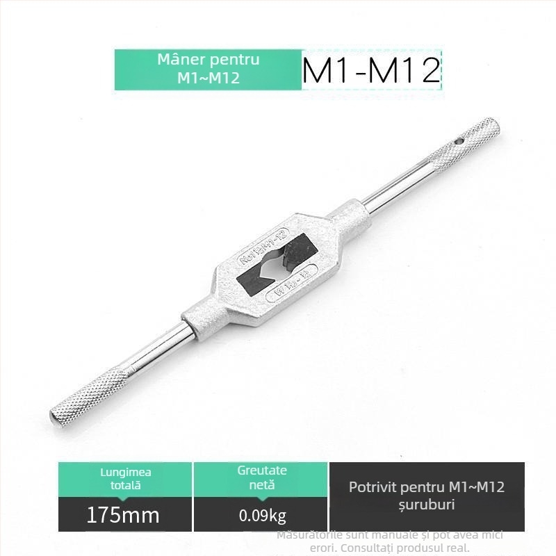 Xiaqiu Set de filetare manuală – Unealtă de mână pentru filetare metrică și imperială (Taps și Dies) Model 1010835263