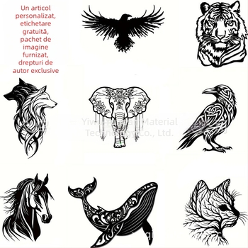 Decorațiune de perete din fier cu animale pentru casă și grădină – siluetă tridimensională din metal, marca Yuxuan