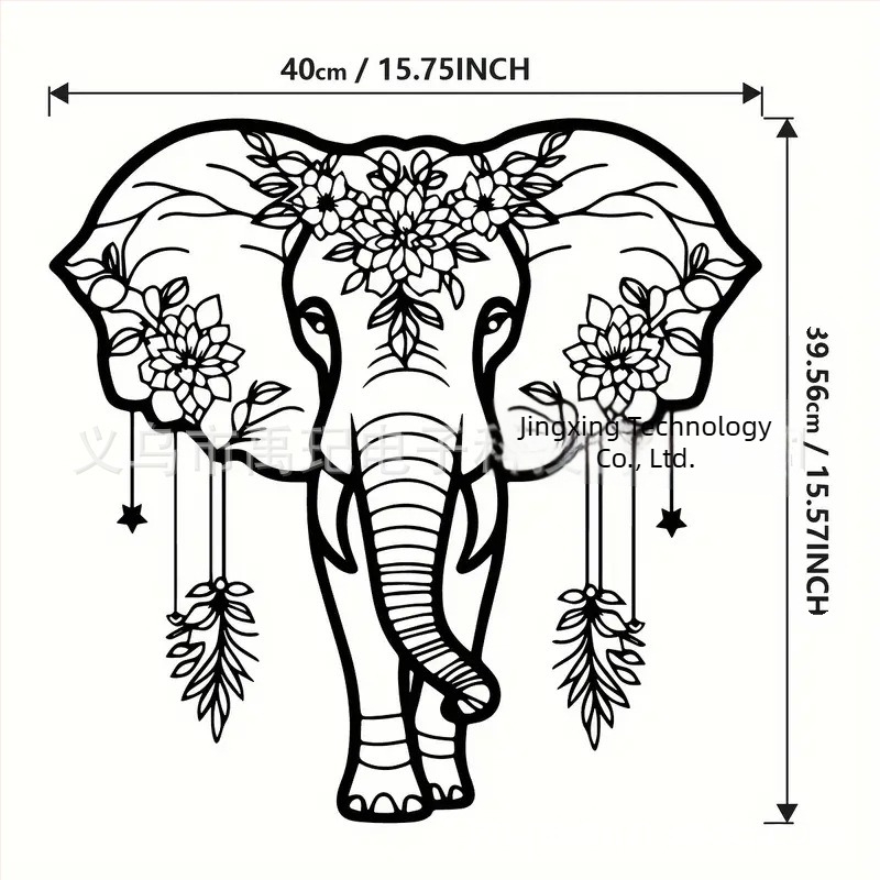 Decorațiune de perete din fier cu animale pentru casă și grădină – siluetă tridimensională din metal, marca Yuxuan